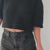 HAND CROCHET BUBBLE SLEEVE TOP
