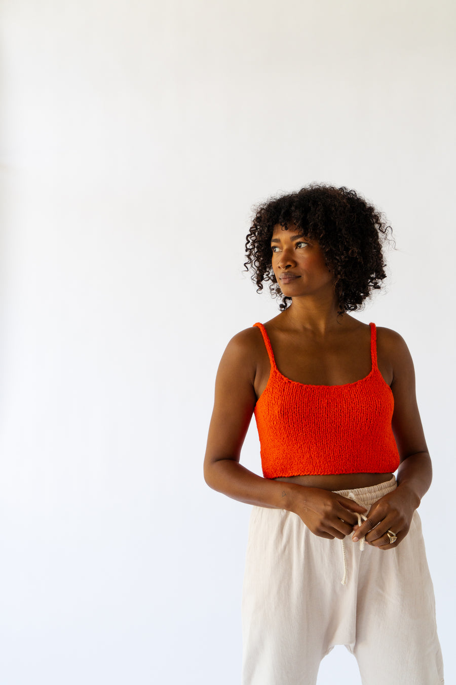 HAND KNIT CROP TANK