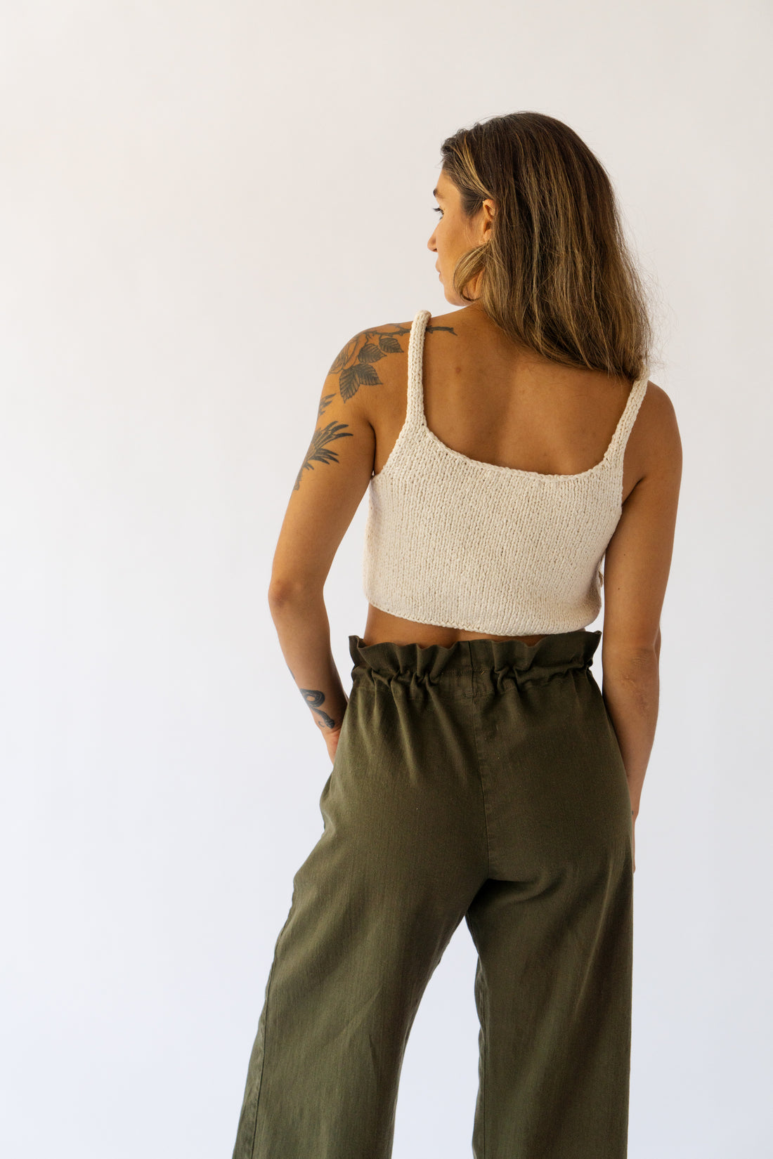 HAND KNIT CROP TANK