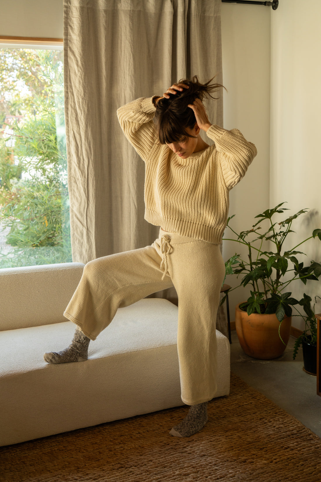 Organic Cotton Knit Sweater Pant