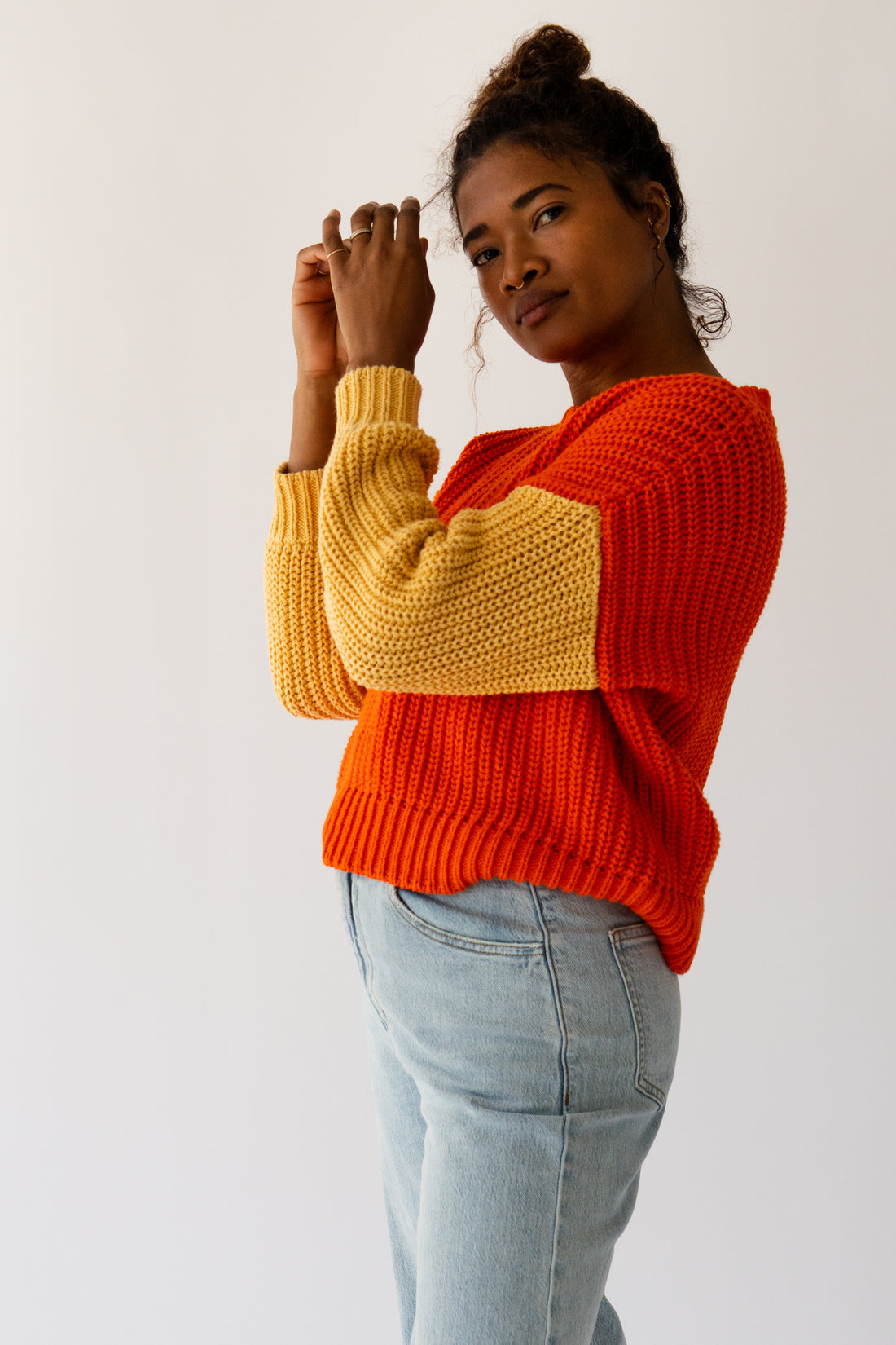 Colorblock Crewneck Sweater