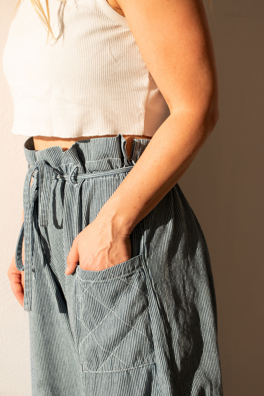JAPANESE STRIPE ORIGAMI TROUSER