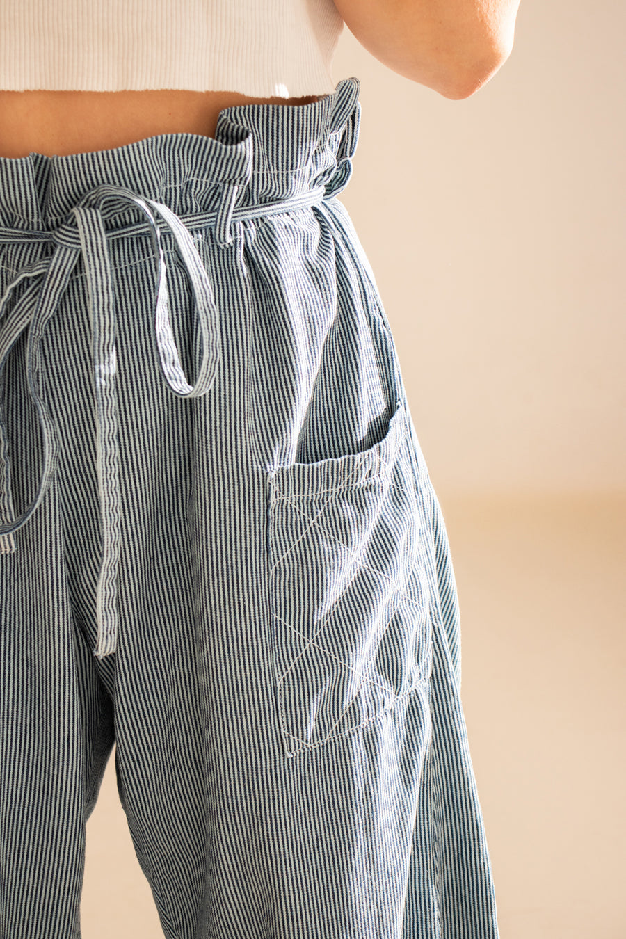 JAPANESE STRIPE ORIGAMI TROUSER